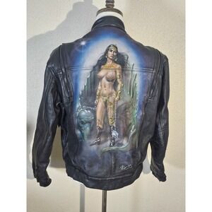 VTG Hein Gericke Men's Harley Davidson Biker Motorcycle Leather Jacket Size‎ 44